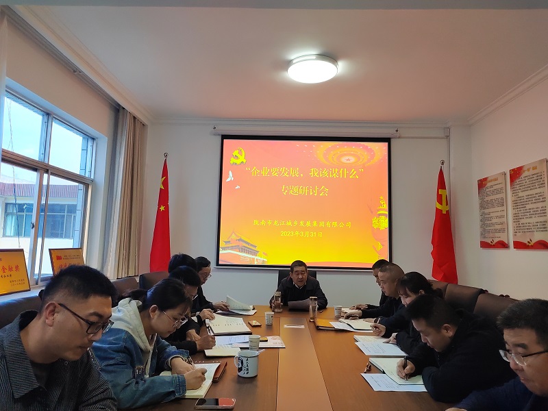 【“三抓三促”行動(dòng)進(jìn)行時(shí)】市龍江城鄉(xiāng)集團(tuán)開(kāi)展“隴南要發(fā)展，我該謀什么”——圍繞“加快集團(tuán)公司高質(zhì)量發(fā)展，我該謀什么”專題研討